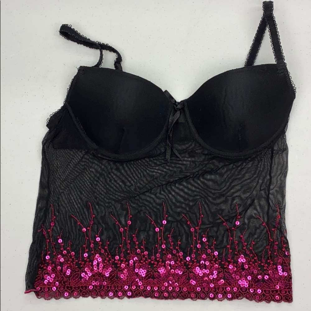 Roselle BLK/PNK Sequin Camisole, 36B *P1044 - Picture 1 of 8